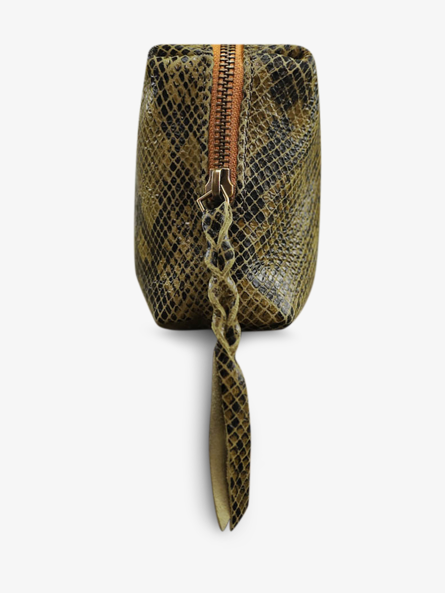 Foto-Seitenansicht-Ledertasche-für-Damen-kaki-Adele-Python-kaki-Paul-Marius-M500-P-K