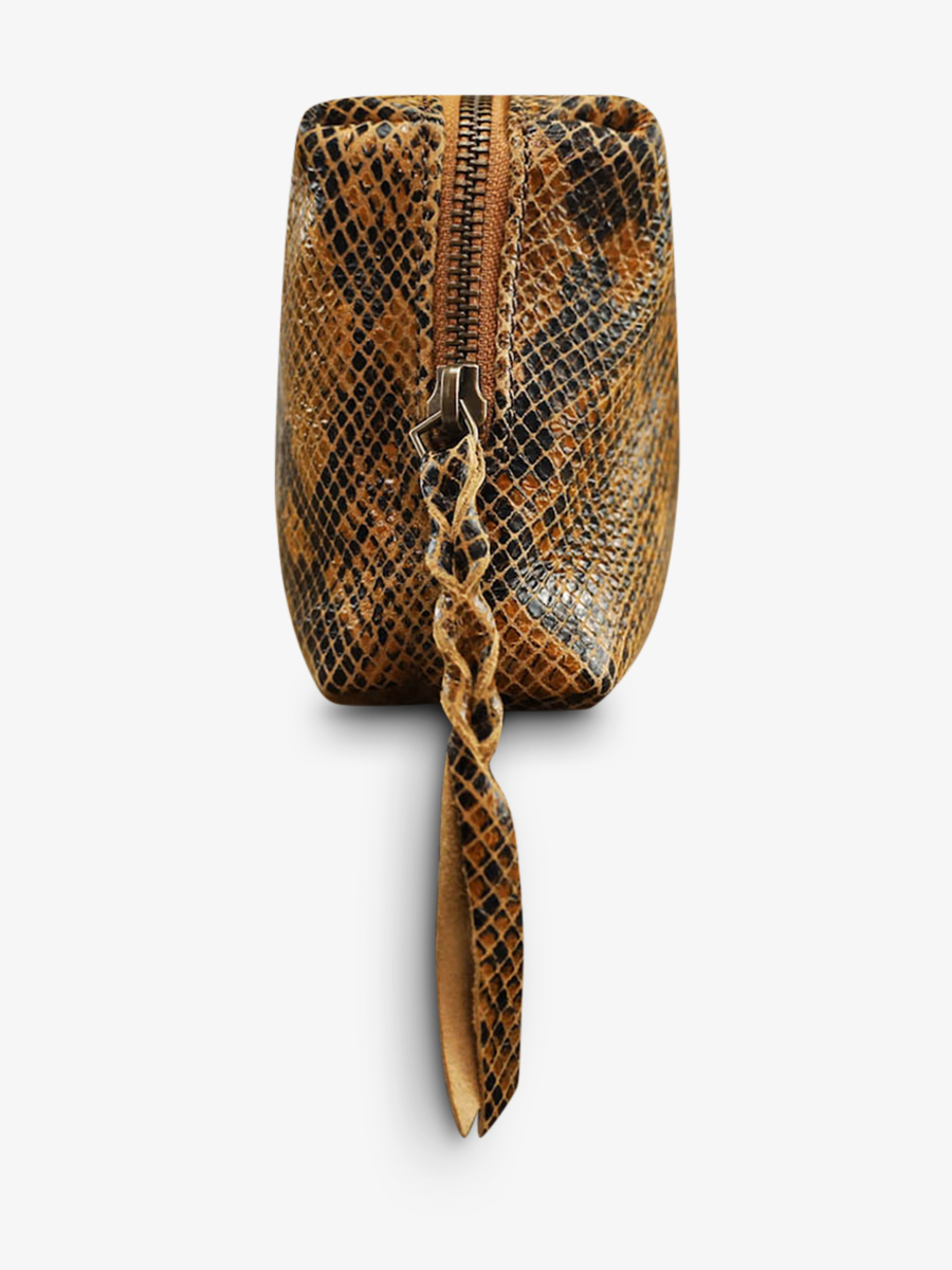 Foto-Seitenansicht-Ledertasche-für-Damen-gelb-Adele-Python-Safran-Paul-Marius-M500-P-Y
