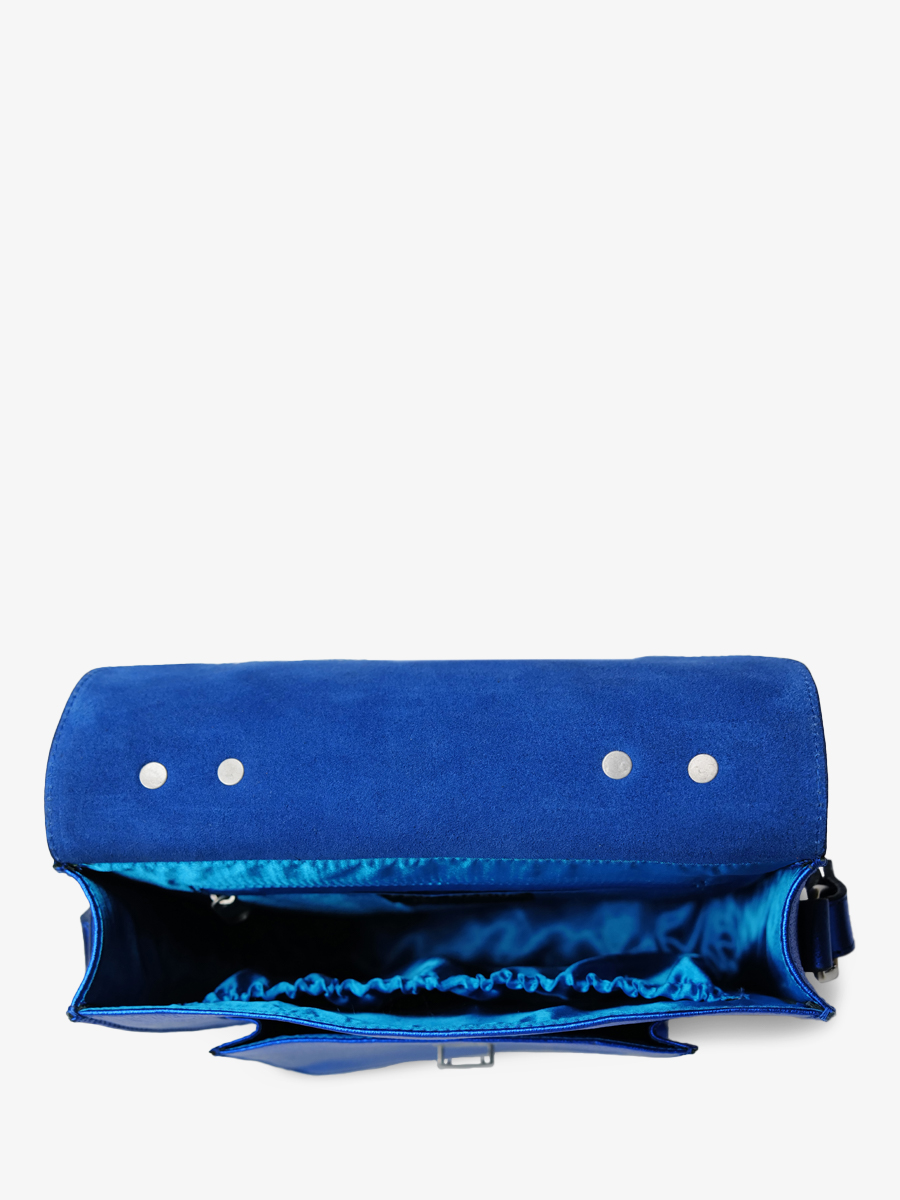 Foto-Innenansicht-Umhängetasche-Leder-Damen-blau-Mademoiselle-George-Ultraviolet-Paul-Marius