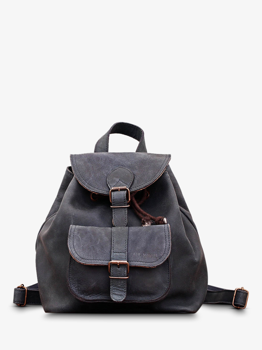 Foto-Vorderansicht-Rucksack-Leder-Damen-blau-LeBaroudeur-petrolblau-Paul-Marius-M40-DB