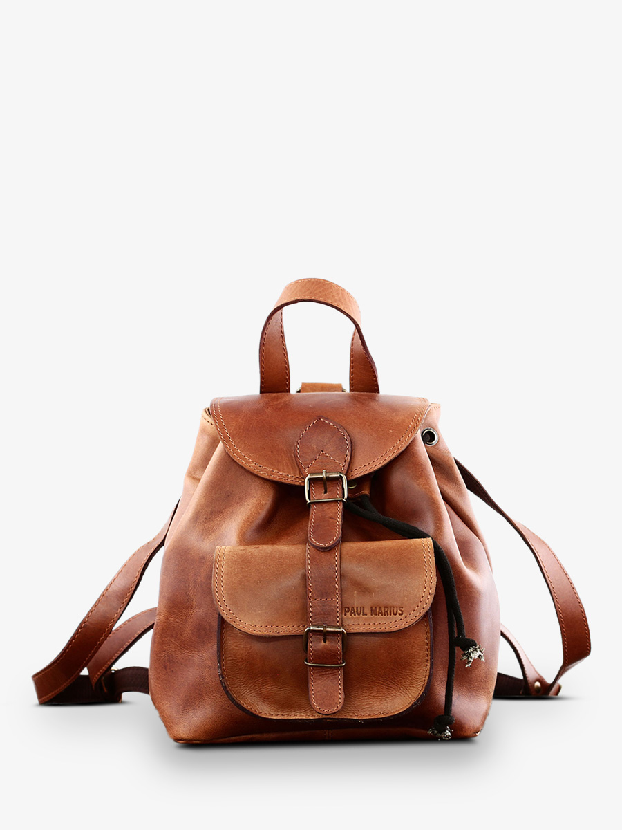 Foto-Vorderansicht-Rucksack-Leder-Damen-braun-LeBaroudeur-Naturel-Paul-Marius-M40-L