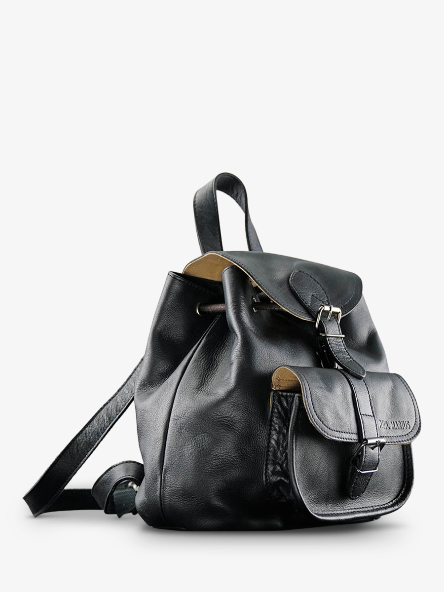Foto-Seitenansicht-Rucksack-Leder-Damen-schwarz-LeBaroudeur-schwarz-Paul-Marius-M40-B