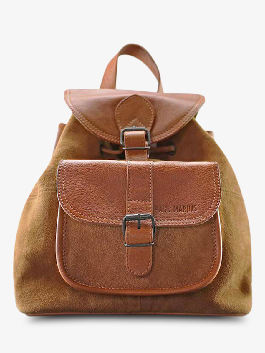 Foto-Vorderansicht-Rucksack-Leder-Damen-braun-LeBaroudeur-Pampa-natur-karamell-Paul-Marius-m39-ol-l