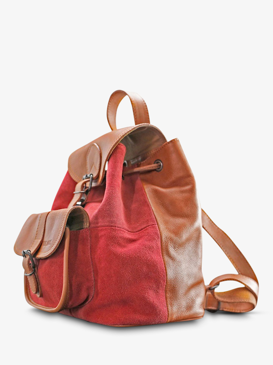 Foto-Seitenansicht-Rucksack-Leder-Damen-braun-violett-LeBaroudeur-Pampa-natur-trauben-paul-marius-m39-ol-dr