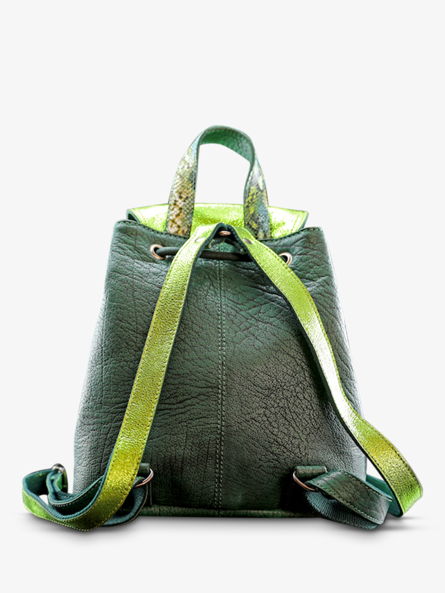 Foto-Rückansicht-Rucksack-Leder-Damen-mehrfarbig-LeBaroudeur-Chimère-Dragon-Paul-Marius-M40-CH-GR