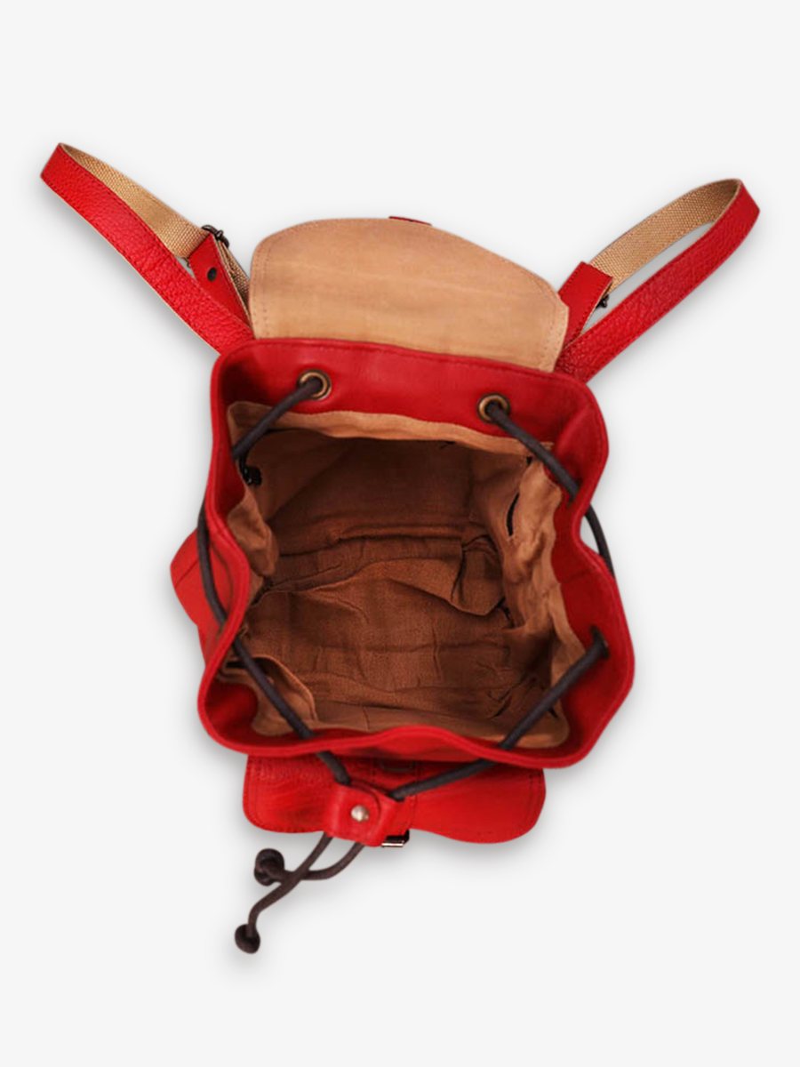 Foto-Innenansicht-Rucksack-Leder-Damen-rot-LeBaroudeur-karminrot-Paul-Marius-M40-R