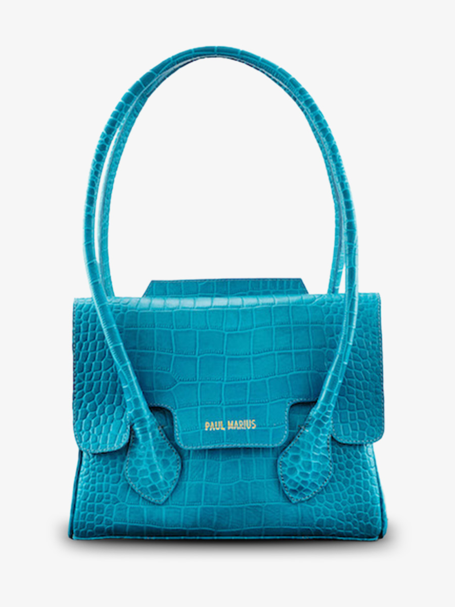 Foto-Vorderansicht-Handtasche-Leder-Damen-blau-Colette-s-Alligator-Cocktail-Topas-Paul-Marius-W28S-A-BLU