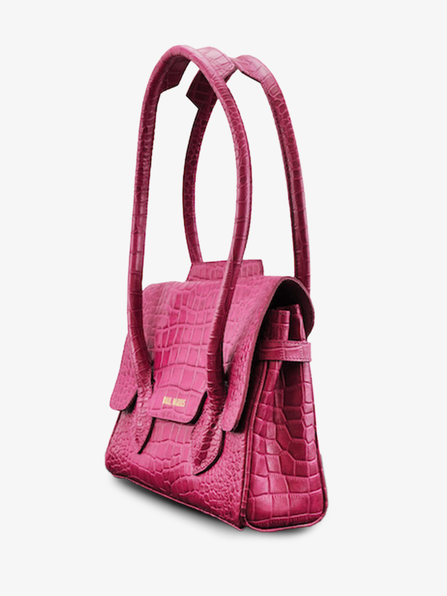 Foto-Seitenansicht-Handtasche-Leder-Damen-rosa-Colette-S-Alligator-Cocktail-Turmalin-Paul-Marius-W28S-A-PI