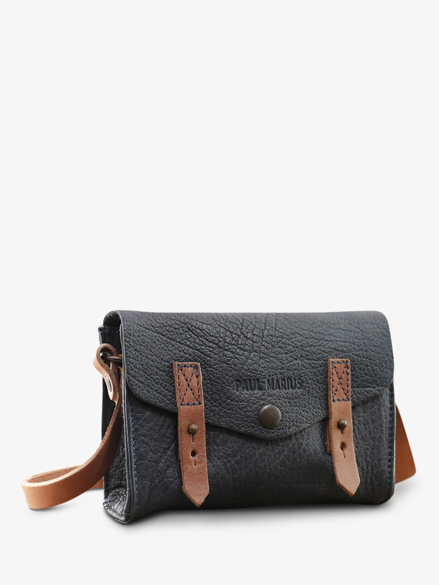 Foto-Seitenansicht-Umhängetasche-Leder-Damen-blau-Le-Mini-Indispensable-blau-tintenfarben-Paul-Marius-W08S-DB