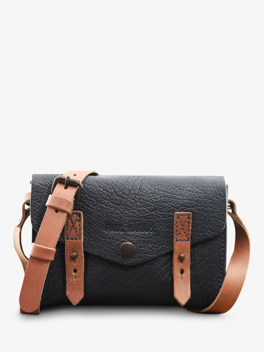 Foto-Vorderansicht-Umhängetasche-Leder-Damen-blau-Le Mini Indispensable-tintenblau-Paul Marius-W08S-DB