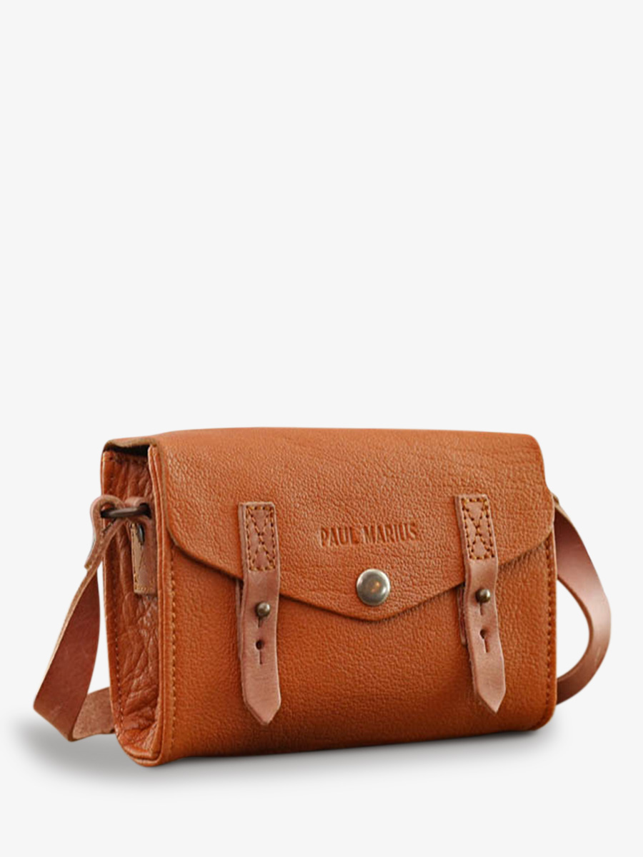 Foto-Seitenansicht-Umhängetasche-aus-Leder-für-Damen-beige-Le-Mini-Indispensable-Sable-Paul-Marius-W08S-N
