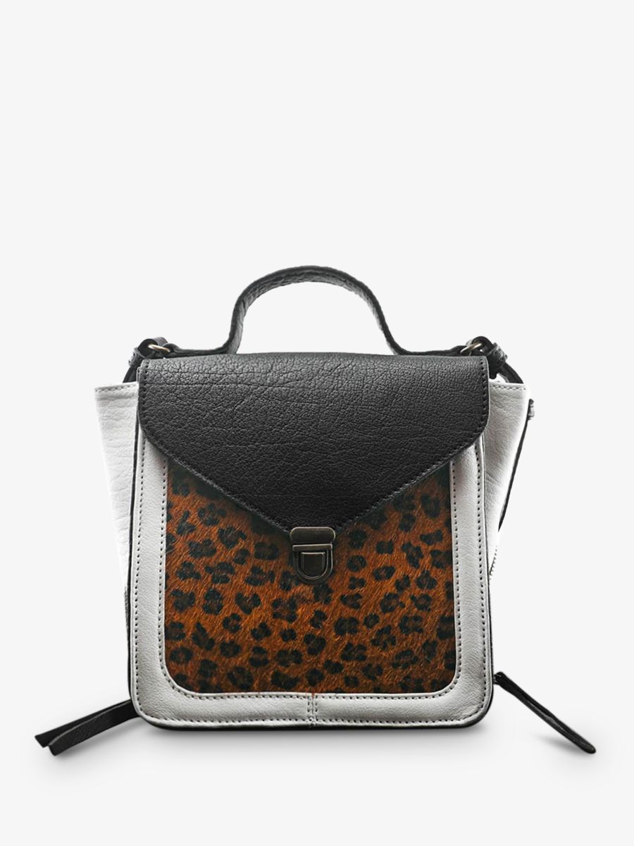 Foto-Seitenansicht-kleine-Umhängetasche-Leder-Damen-schwarz-weiß-Mistinguette-Leopard-schwarz-weiß-Paul-Marius-W20-LP-B-W