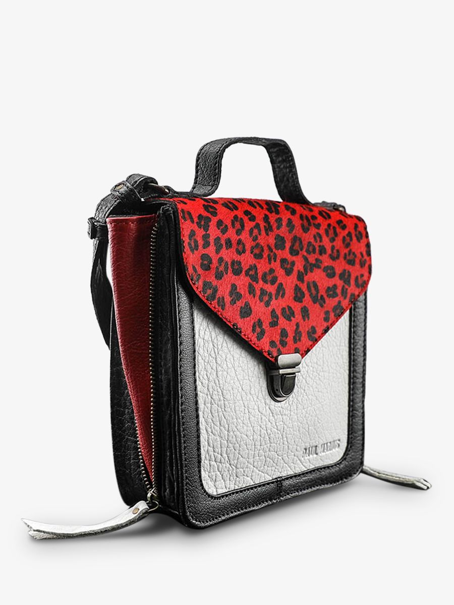 Foto-Innenansicht-kleine-Umhängetasche-Leder-Damen-schwarz-rot-Mistinguette-Leopard-schwarz-rot-Paul-Marius-W20-LP-B-R