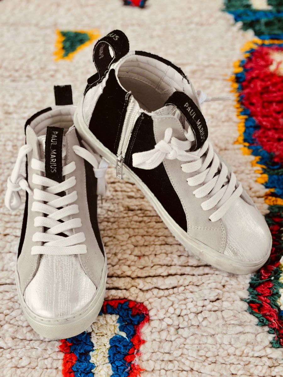 Foto-Vorderansicht-Sneaker-Damen-Leder-schwarz-pm001-schwarz-Paul-Marius-pm001-Fifties-B-S35-