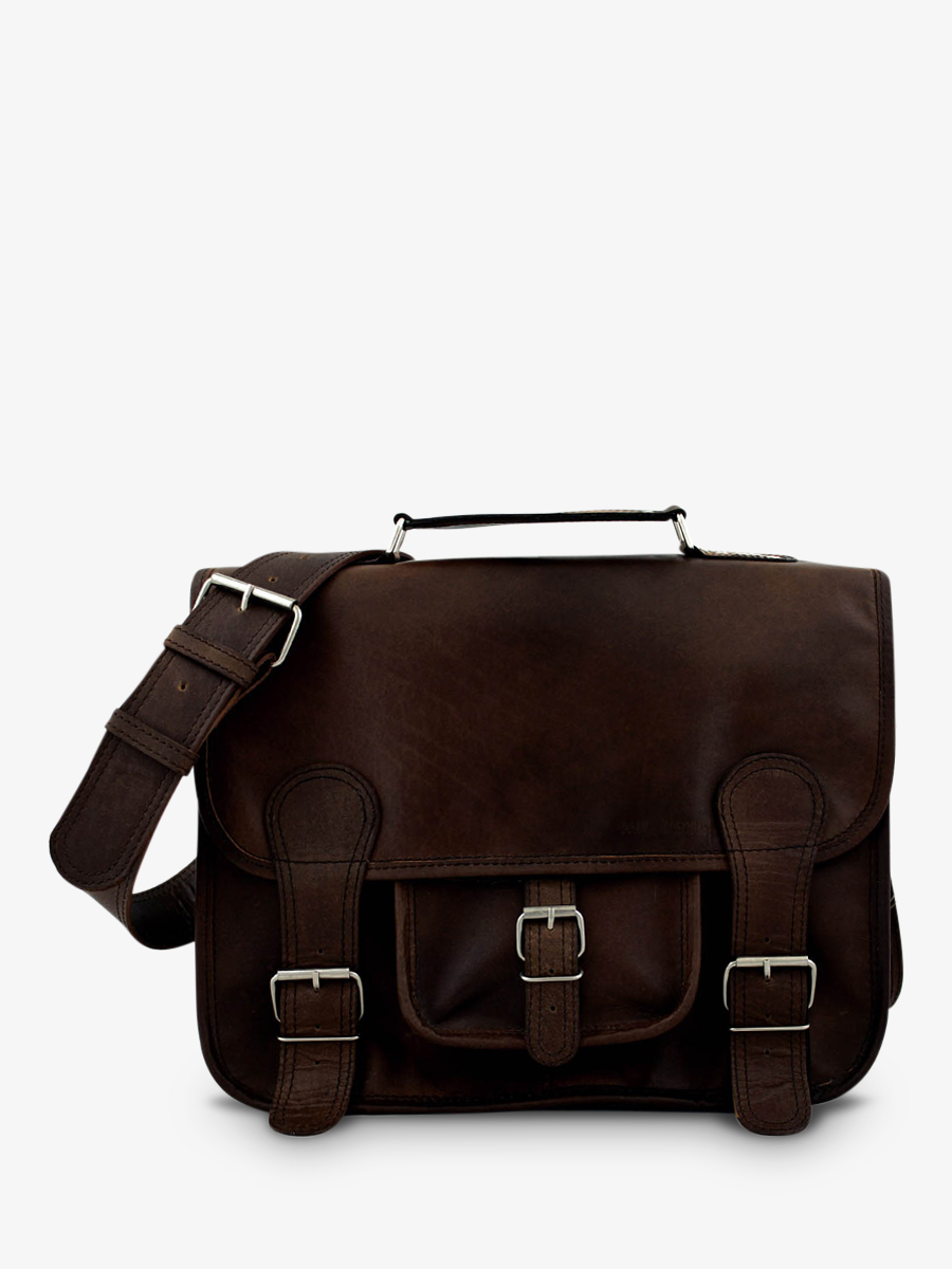 Foto-Vorderansicht-Aktentasche-Leder-A4-13-Zoll-schwarz-LeCartable-M-Indus-Paul-Marius-M01S14-D