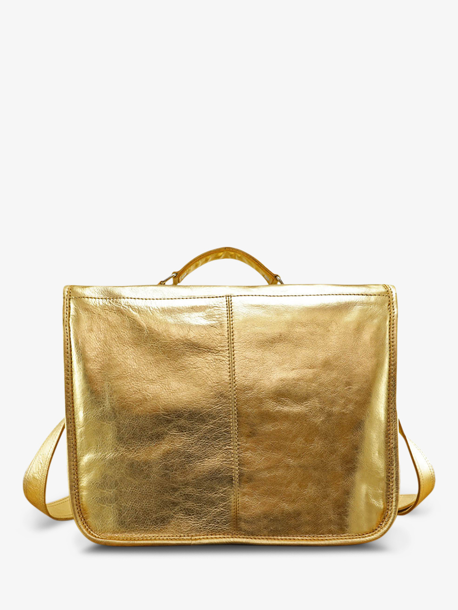 Foto-Rückansicht-Aktentasche-Leder-A4-13-Zoll-golden-LeCartable-M-golden-Paul-Marius-M01S14-G