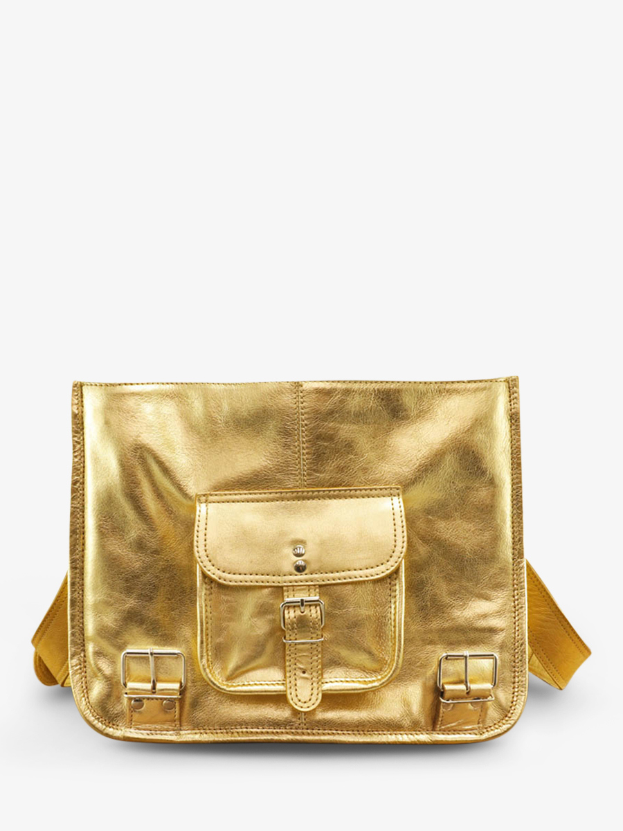 Foto-Innenansicht-Dokumententasche-Leder-A4-13-Zoll-goldfarben-LeCartable-M-goldfarben-Paul-Marius-M01S14-G