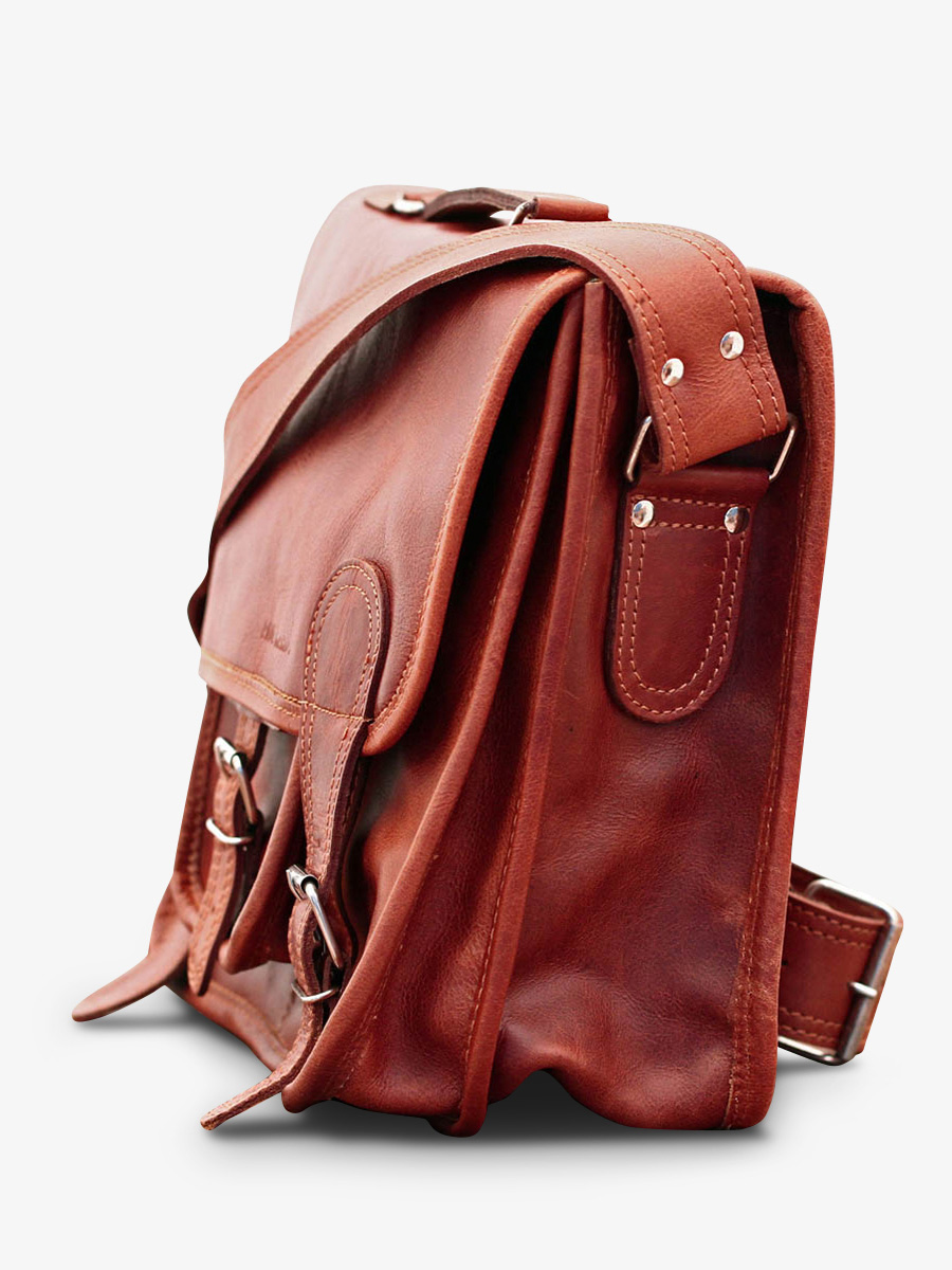 Foto-Seitenansicht-Dokumententasche-Leder-A4-13-Zoll-braun-LeCartable-M-natur-Paul-Marius-M01S14-L