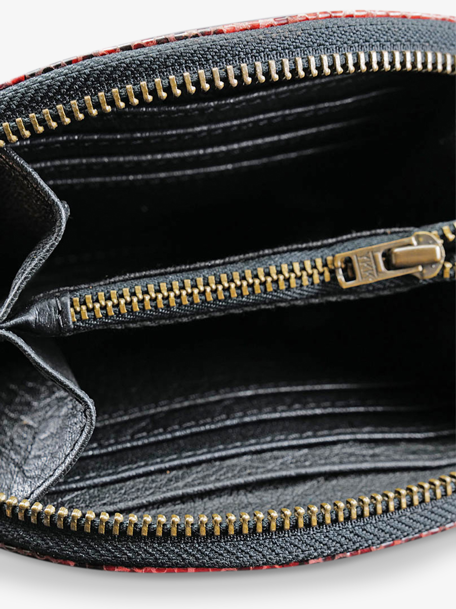 Foto-Innenansicht-Brieftasche-Leder-Damen-rot-LePortefeuille-Manon-Python-rot-granat-Paul-Marius-M32-P-RG-G-PI