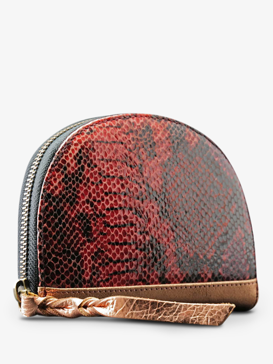 Foto-Seitenansicht-Brieftasche-Leder-Damen-rot-LePortefeuille-Manon-Python-rot-granat-Paul-Marius-M32-P-RG-G-PI