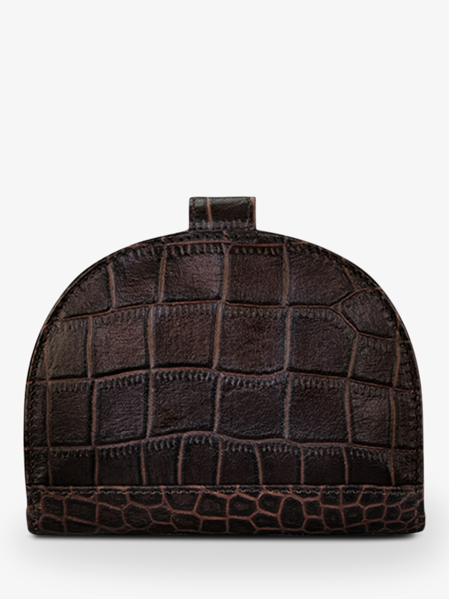 Foto-Rückansicht-Brieftasche-Leder-Damen-LePortefeuille Manon N°2 Alligator-Braun-Paul Marius-M33 A DB