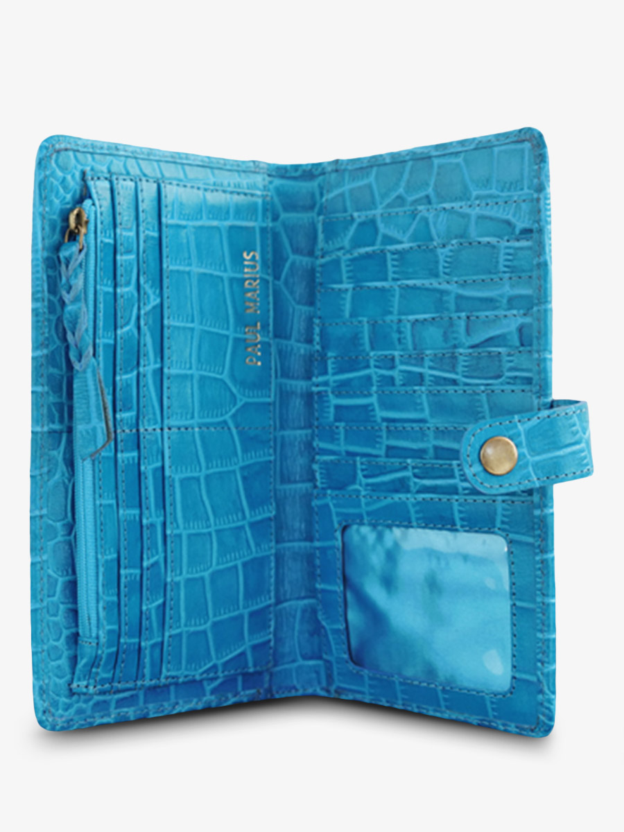 Foto-Innenansicht-Brieftasche-Leder-Damen-blau-LePortefeuille-Charlotte-N2-Alligator-Cocktail-Topas-Paul-Marius-M67-A-BLU
