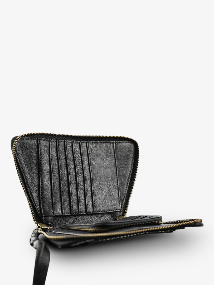 Foto-Innenansicht-Brieftasche-Leder-Damen-silber-schwarz-LePortefeuille Emma-silber-schwarz-Paul-Marius-W24-S-B