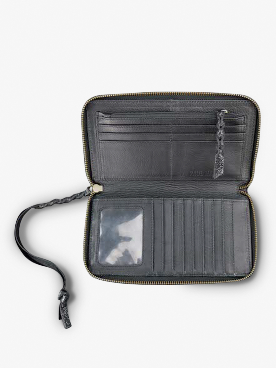 Foto-Innenansicht-Brieftasche-Leder-Damen-LePortefeuille Charlotte Onyx Paul Marius M63 Onyx