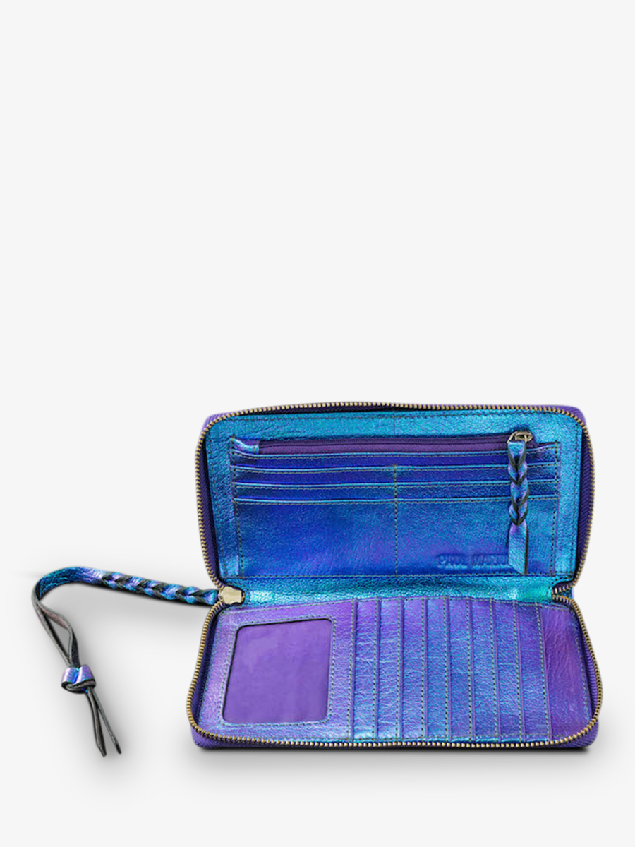 Foto-Innenansicht-Brieftasche-Leder-Damen-blau-LePortefeuille-Charlotte-Scarabee-Paul-Marius-M63-P-Blu