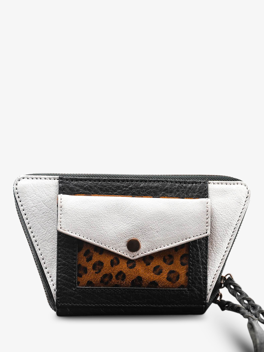 Foto-Vorderansicht-Brieftasche-Leder-Damen-schwarz-weiß-LePortefeuille-Emma-Leopard-schwarz-weiß-Paul-Marius-W24-LP-B-W