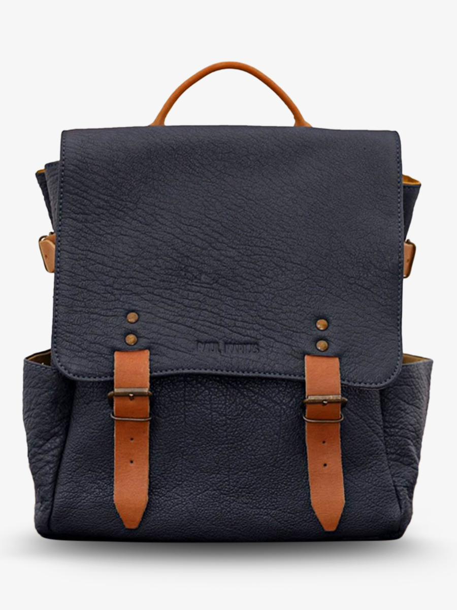 Foto-Vorderansicht-Rucksack-aus-Leder-blau-laudacieux-blau-tinten-paul-marius-w14-db