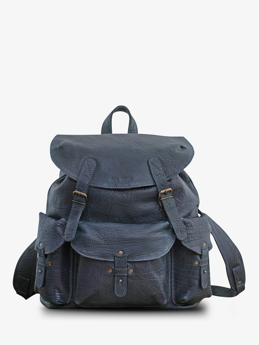foto-ansicht-von-vorne-rucksack-aus-leder-blau-lemeridien-blau-tinte-paul-marius-m38-db