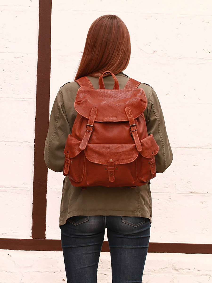 Foto-Trage-Lederrucksack-braun-Le Méridien Naturfarben Paul Marius M38 L