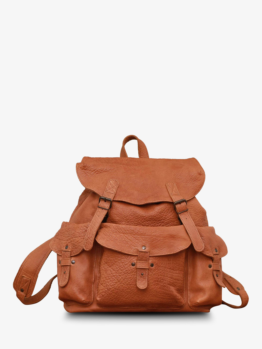 foto-ansicht-von-vorne-lederrucksack-beige-lemeridien-sable-paul-marius-m38-n