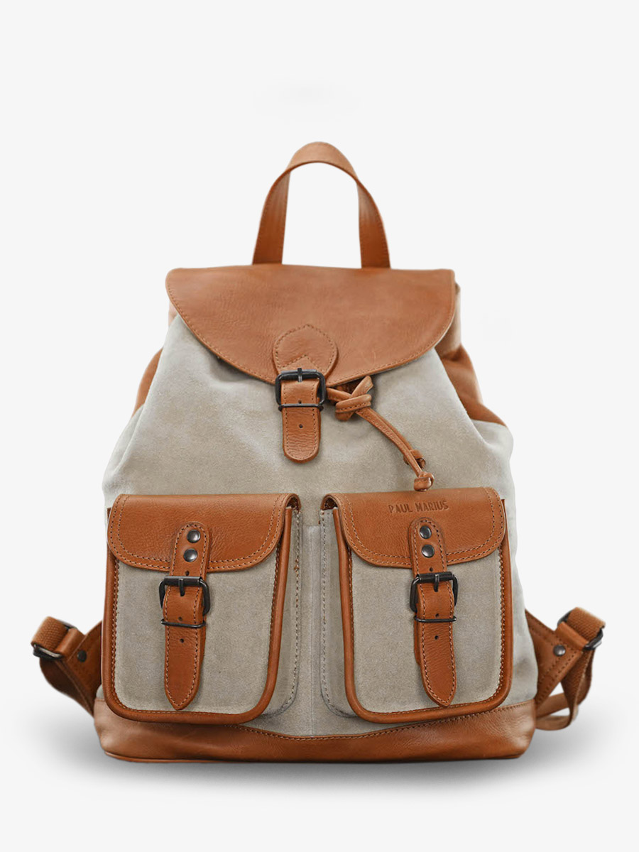 foto-ansicht-von-vorne-lederrucksack-braun-beige-lechampêtre-pampa-natur-kreide-paul-marius-m36-ol-cr
