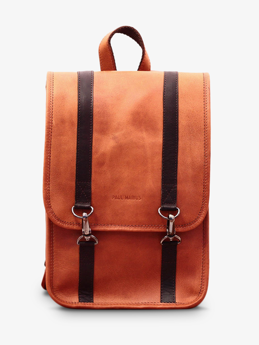 Foto-Vorderansicht-Rucksack-aus-Leder-braun-LeCoursier-Natur-Paul-Marius-M03-L