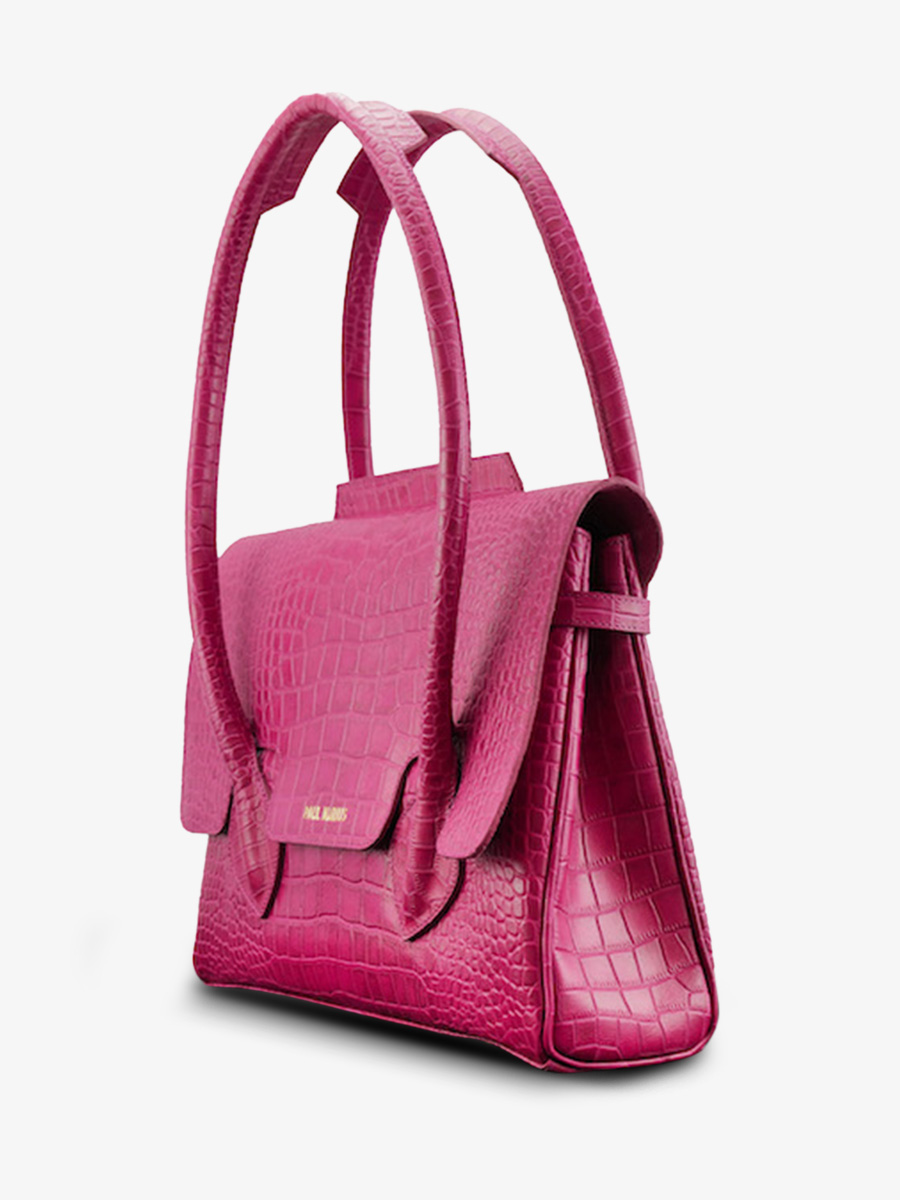 Foto-Rückansicht-Handtasche-Leder-Damen-rosa-Colette-M-Alligator-Cocktail-Turmalin-Paul-Marius-W28M-A-PI