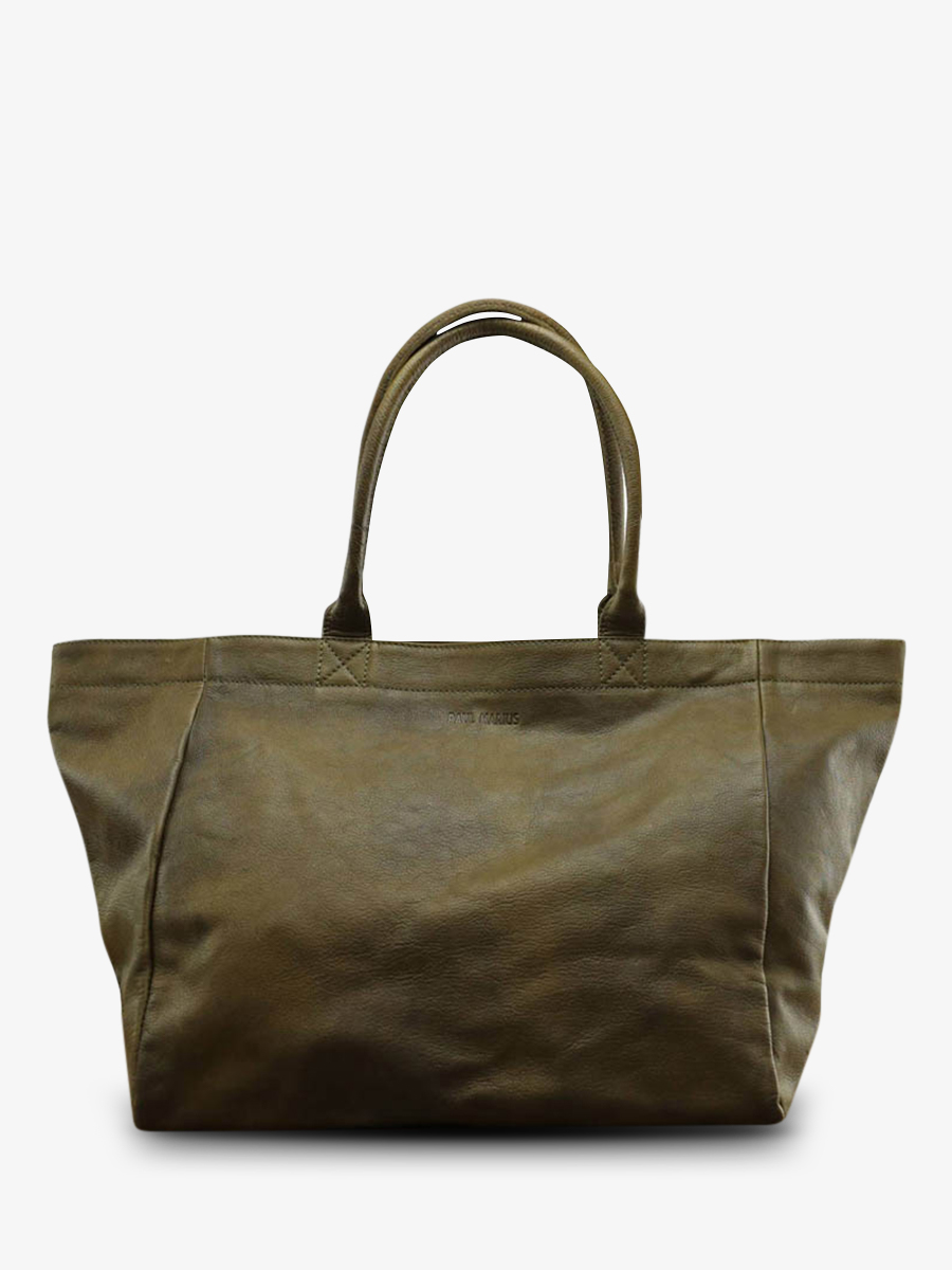 Foto-Vorderansicht-Tasche-Ledertasche-für-Damen-PaulMarius-kaki-MonPartenaire-M-kaki-Öl-Paul-Marius-M300M-ok