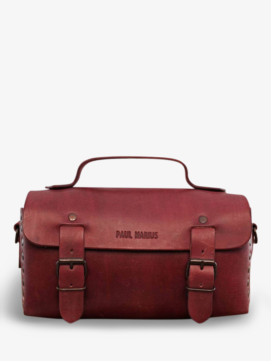 Foto-Vorderansicht-Umhängetasche-Leder-Damen-violett-Lartisane-Pflaume-Paul-Marius-P02-P