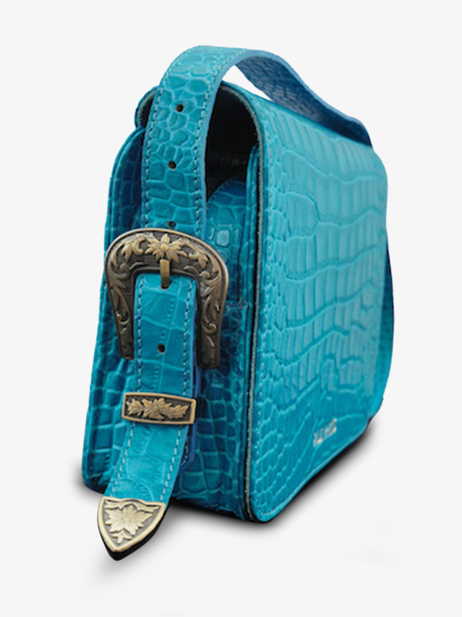 Foto-Seitenansicht-Umhängetasche-Leder-Damen-blau-lebaguette-alligator-cocktail-topaz-paul-marius-w29-a-blu