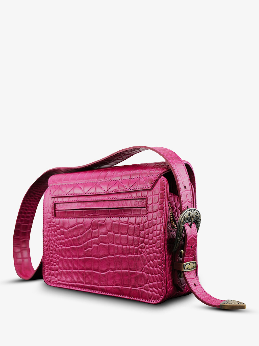 Foto-Rückansicht-Umhängetasche-Leder-Damen-rosa-lebaguette-alligator-cocktail-tourmaline-paul-marius-w29-a-pi