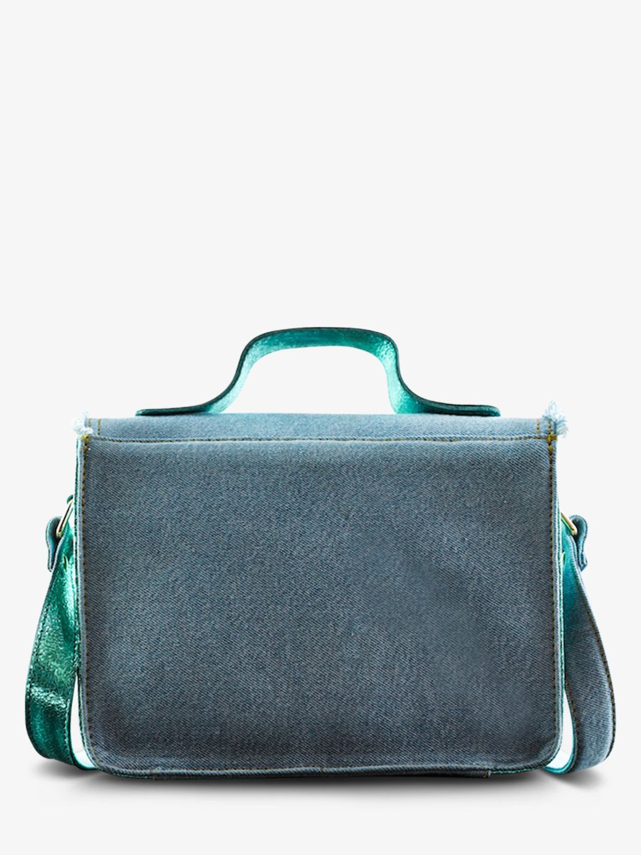 Foto-Rückansicht-Umhängetasche-Leder-Damen-Mademoiselle-George-90er-Jahre-Paul-Marius-W05-Denim