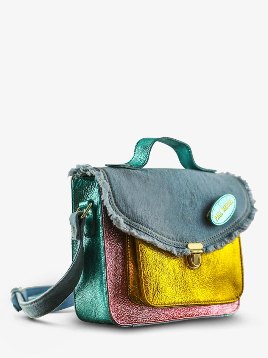 Foto-Seitenansicht-Umhängetasche-Leder-Damen-Mademoiselle-George-90s-Paul-Marius-W05-Denim