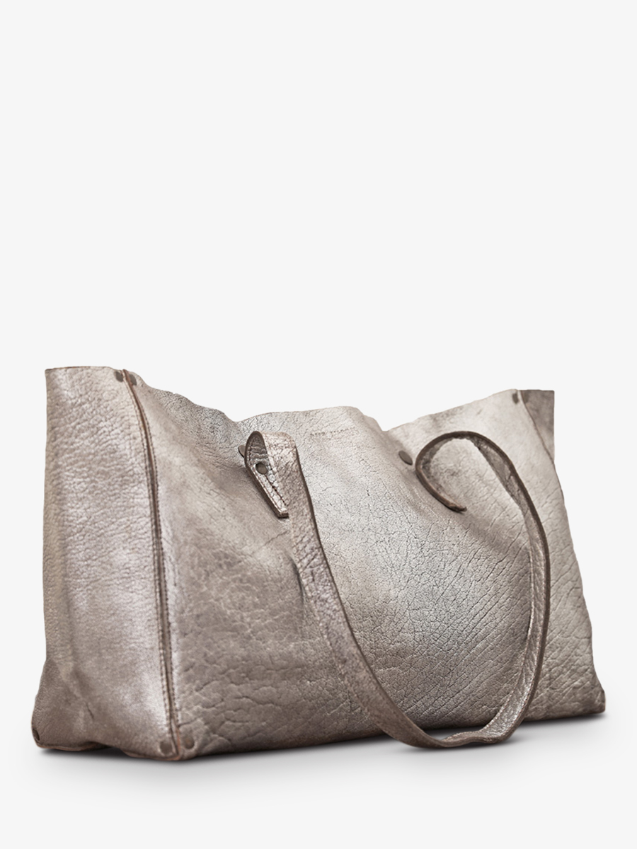 Foto-Rückansicht-Ledertasche-für-Damen-silber-Leffronte-M-Bernstein-silber-Paul-Marius-W12-BS