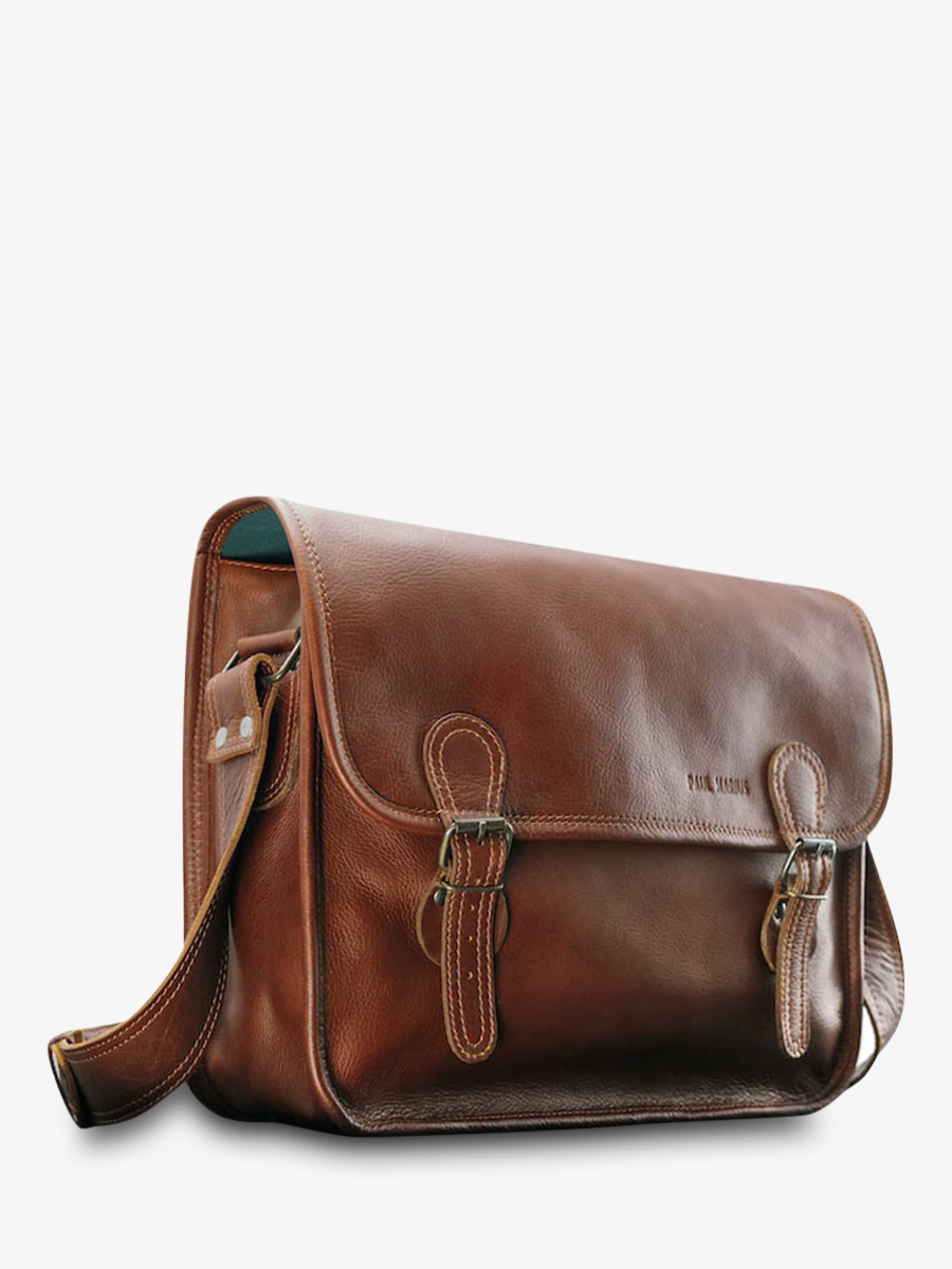 Foto-Seitenansicht-Dokumententasche-Leder-A4-braun-Lasacoche-M-Tabak-Paul-Marius-M02S14-MK