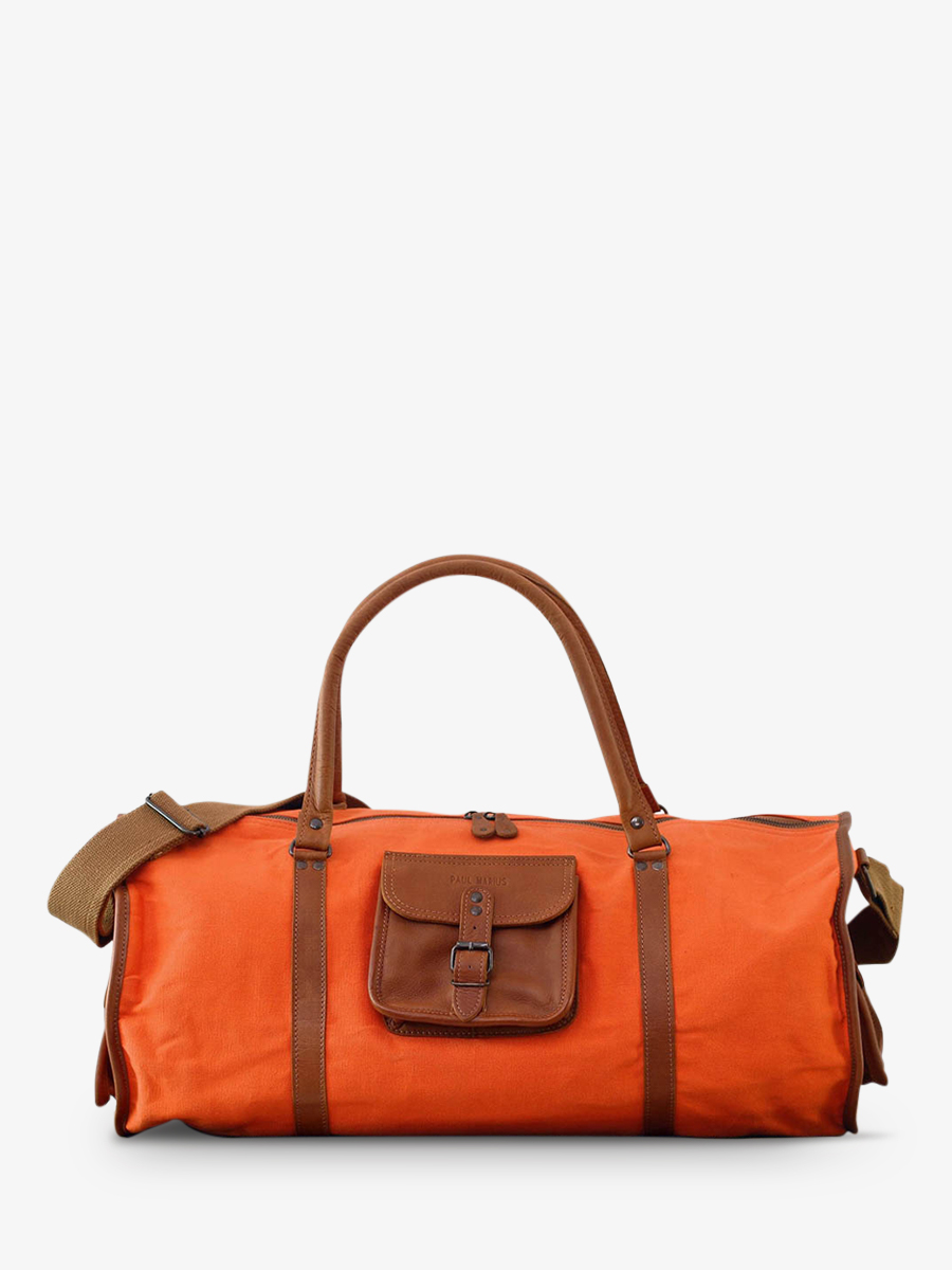 Foto-Vorderansicht-Reisetasche-aus-Leder-orange-levoyageur-Canvas-XL-orange-paul-marius-m08s60-oc