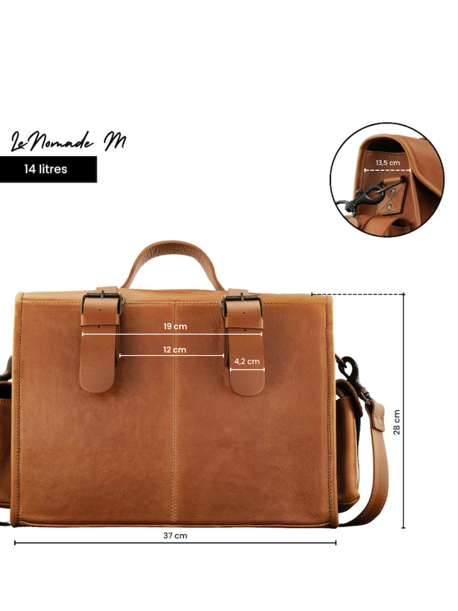 Foto-Rückansicht-Motorradtasche-aus-Leder-braun-LeNomade-M-naturbelassen-geölt-Paul-Marius-M100M-OL