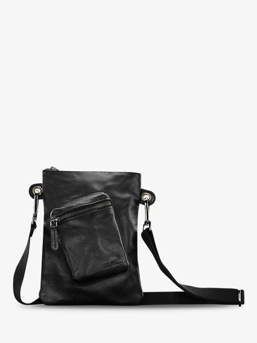 Foto-Vorderansicht-Herrentasche-Leder-schwarz-LaPochette-de-Paul-Paula-Marius-M05-B