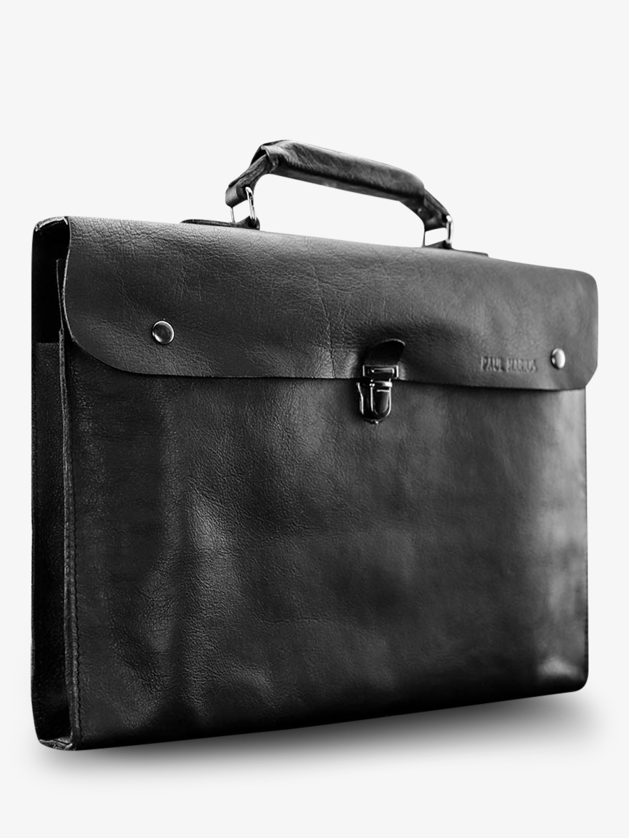 Foto-Seitenansicht-Dokumententasche-Leder-schwarz-Lepliable-schwarz-Paul-Marius-M51-B