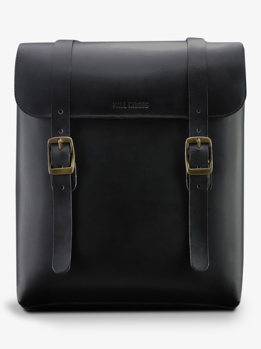 Foto-Vorderansicht-Fahrradtasche-schwarz-Bicyclette-M-schwarz-Paul-Marius-P05-B